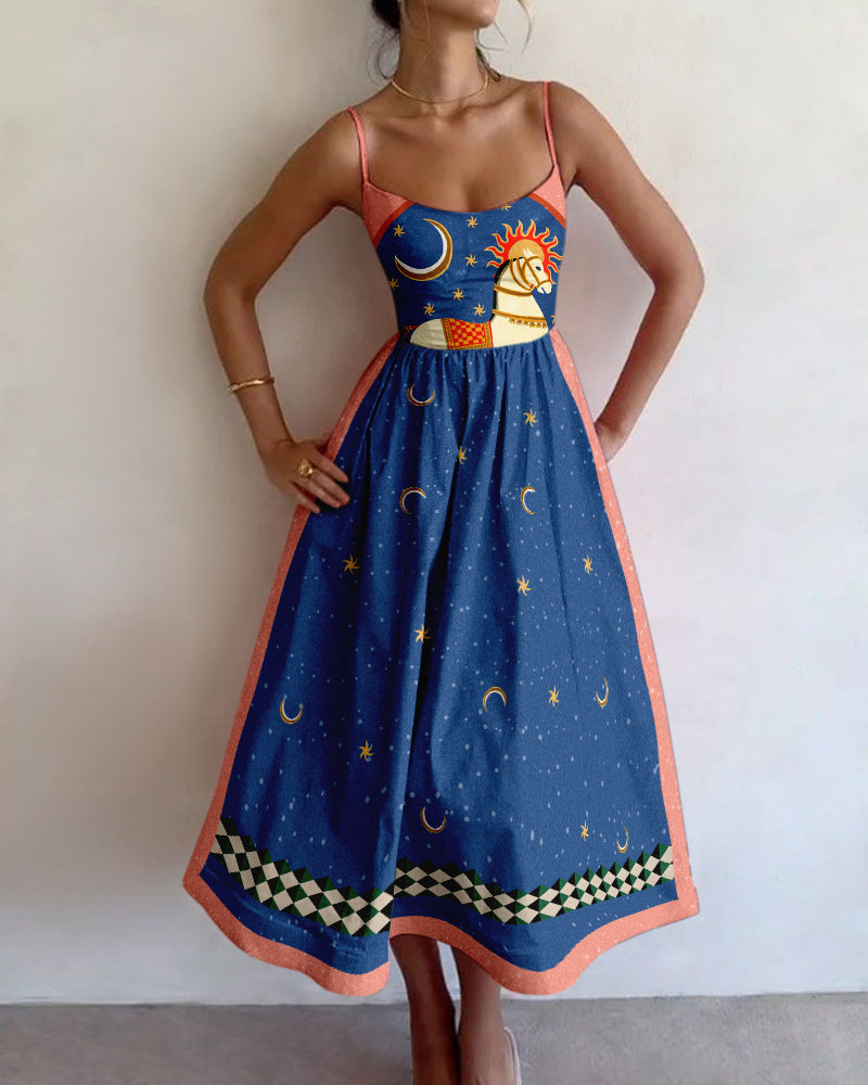 Deanna | Robe d'été à imprimé céleste pour femmes