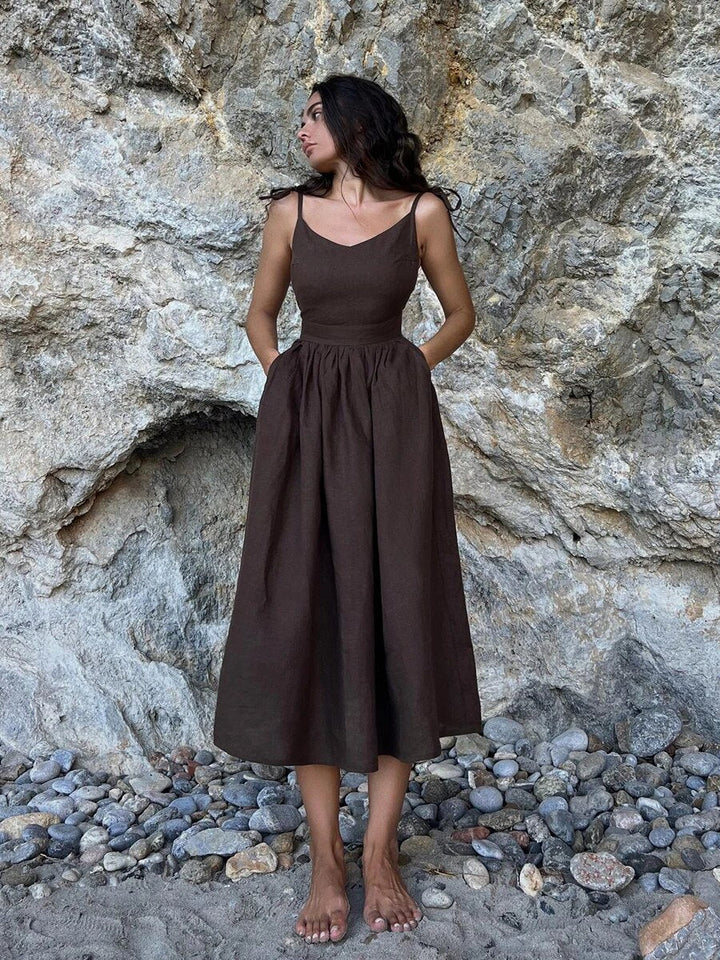 Jaylah | Robe Longue d'Été en Lin pour Femme