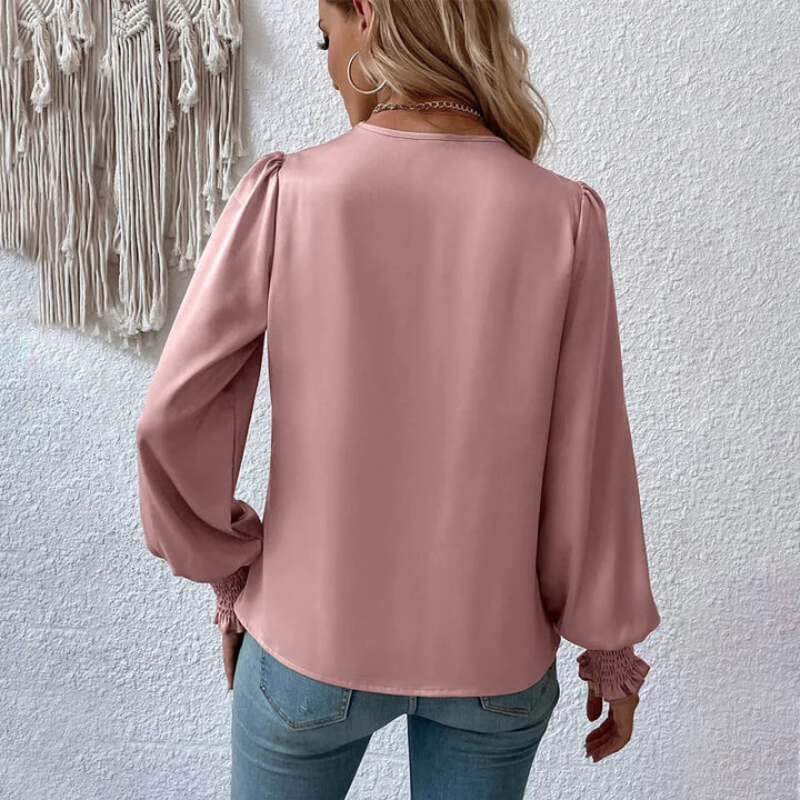 Zendaya | Blouse élégante à manches lanternes et décolleté en V pour femmes