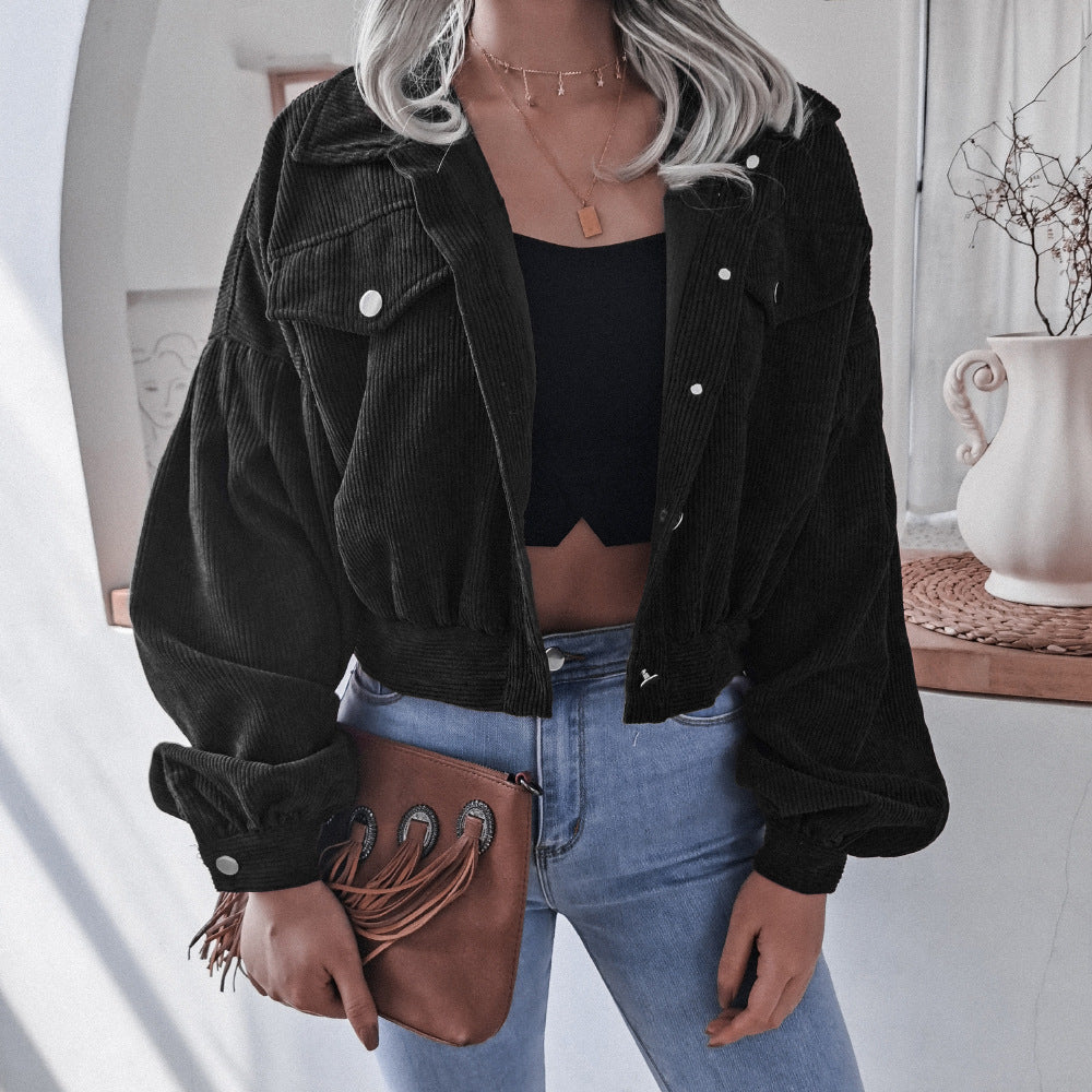 Lyra | Veste courte tendance en velours côtelé pour femme