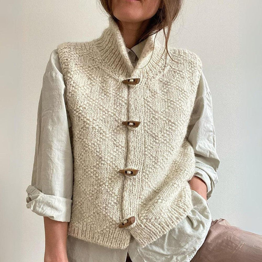 Theresa | Gilet tricoté en beige doux pour femme