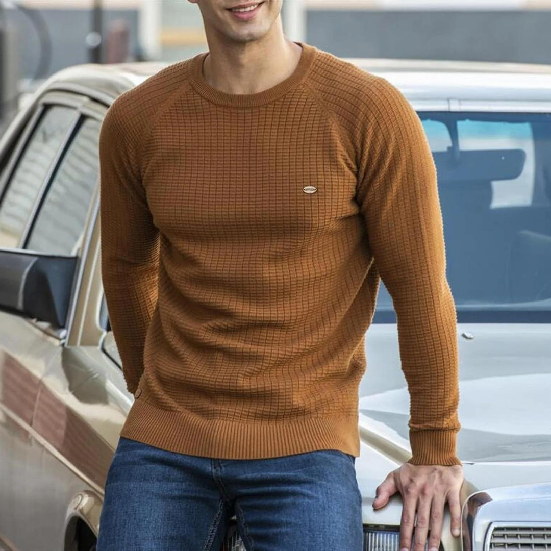 Nick | Pull à col rond avec coupe classique pour hommes