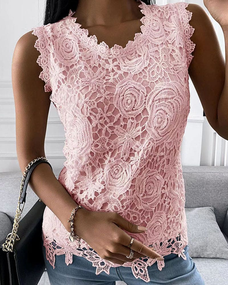 Adalina | Blouse d'Été en Dentelle sans Manches pour Femme