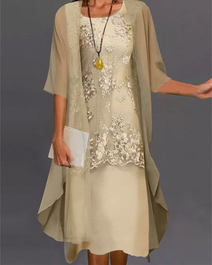 Rachael | Élégante Robe Deux Pièces avec Fente Latérale pour Femme