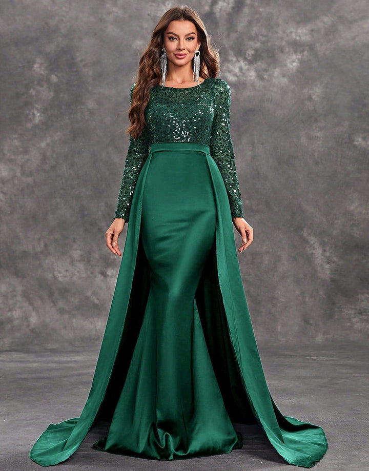 Celina | Robe de soirée drapée en sequins pour femmes
