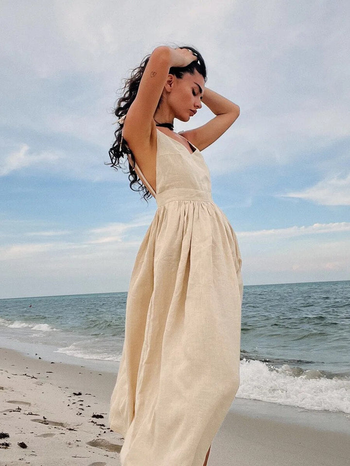 Jaylah | Robe Longue d'Été en Lin pour Femme