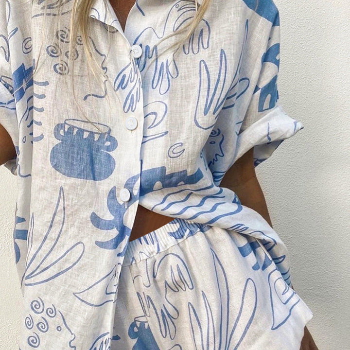 Marielle | Ensemble Assorti Rêves Océaniques en Blanc pour Femmes