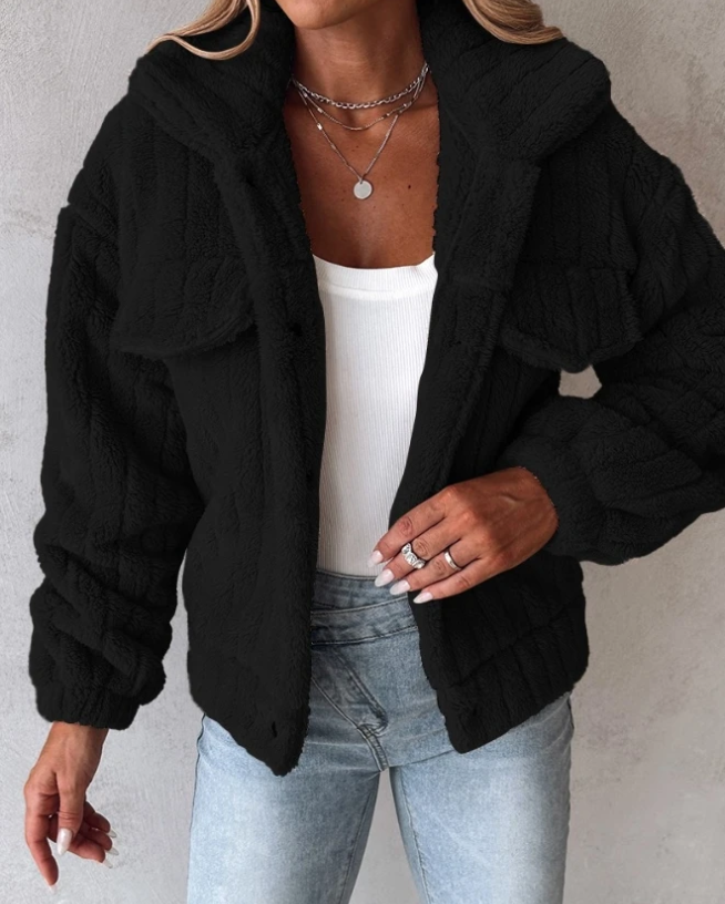 Freja | Manteau en peluche à coupe courte et chaude pour femme