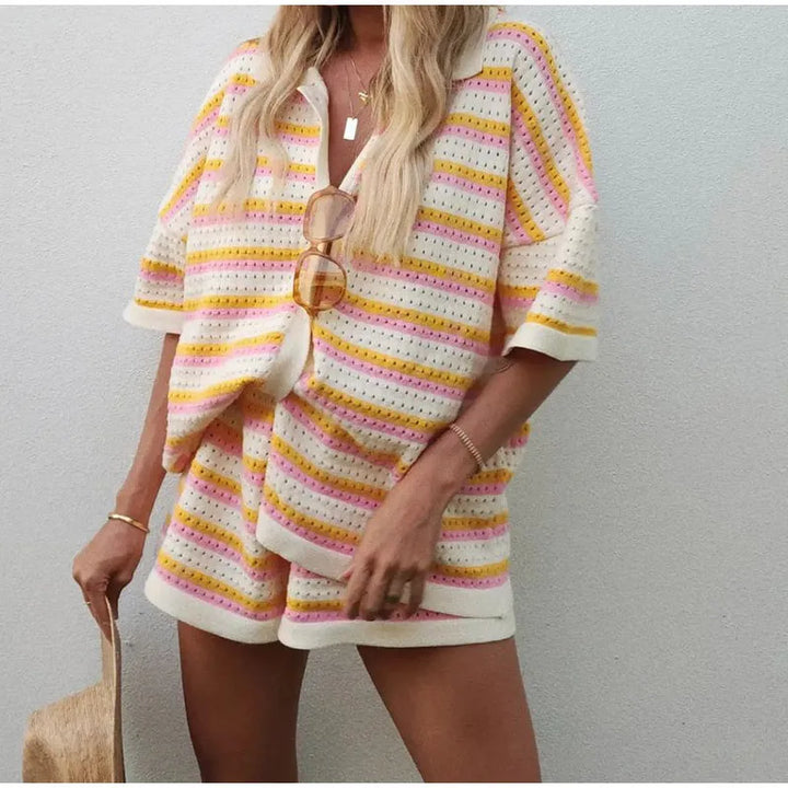 Austyn | Ensemble en tricot rayé avec confort douillet pour femmes