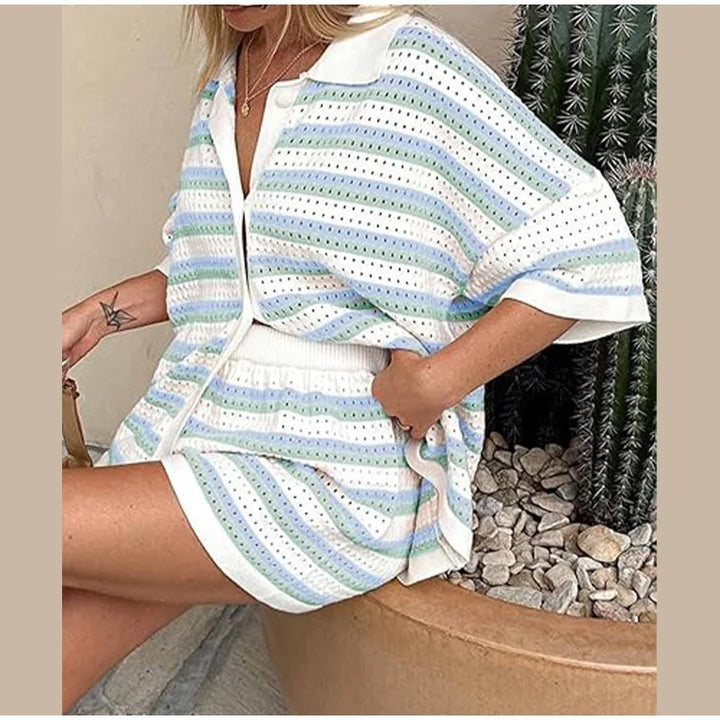Austyn | Ensemble en tricot rayé avec confort douillet pour femmes