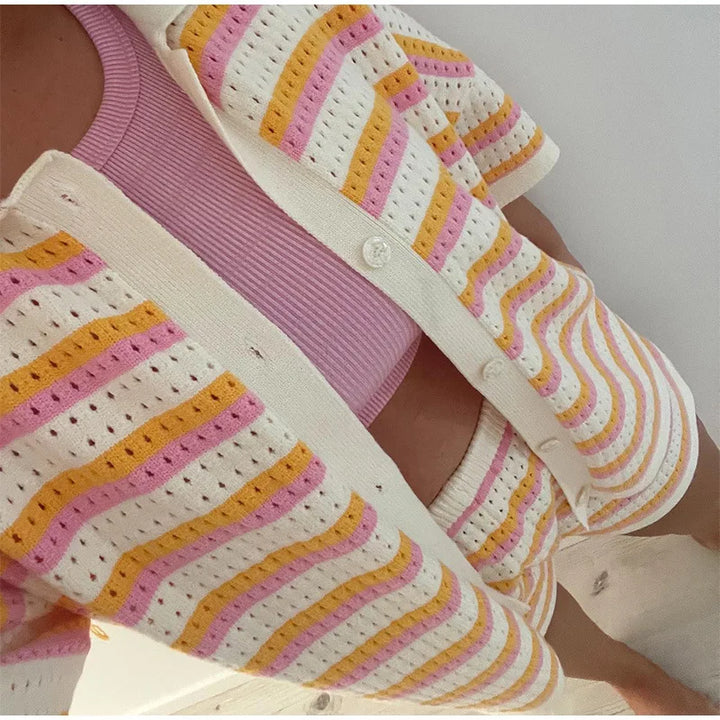 Austyn | Ensemble en tricot rayé avec confort douillet pour femmes