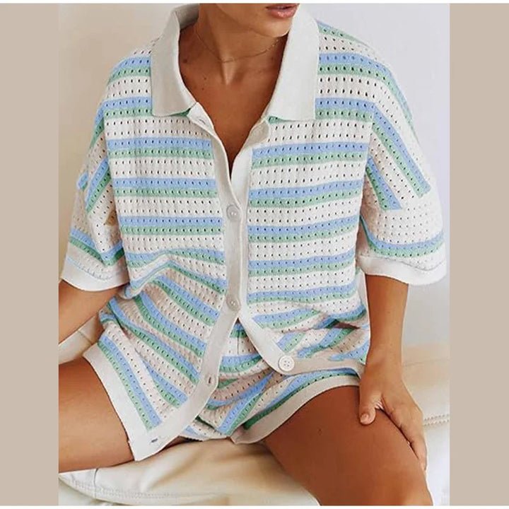 Austyn | Ensemble en tricot rayé avec confort douillet pour femmes