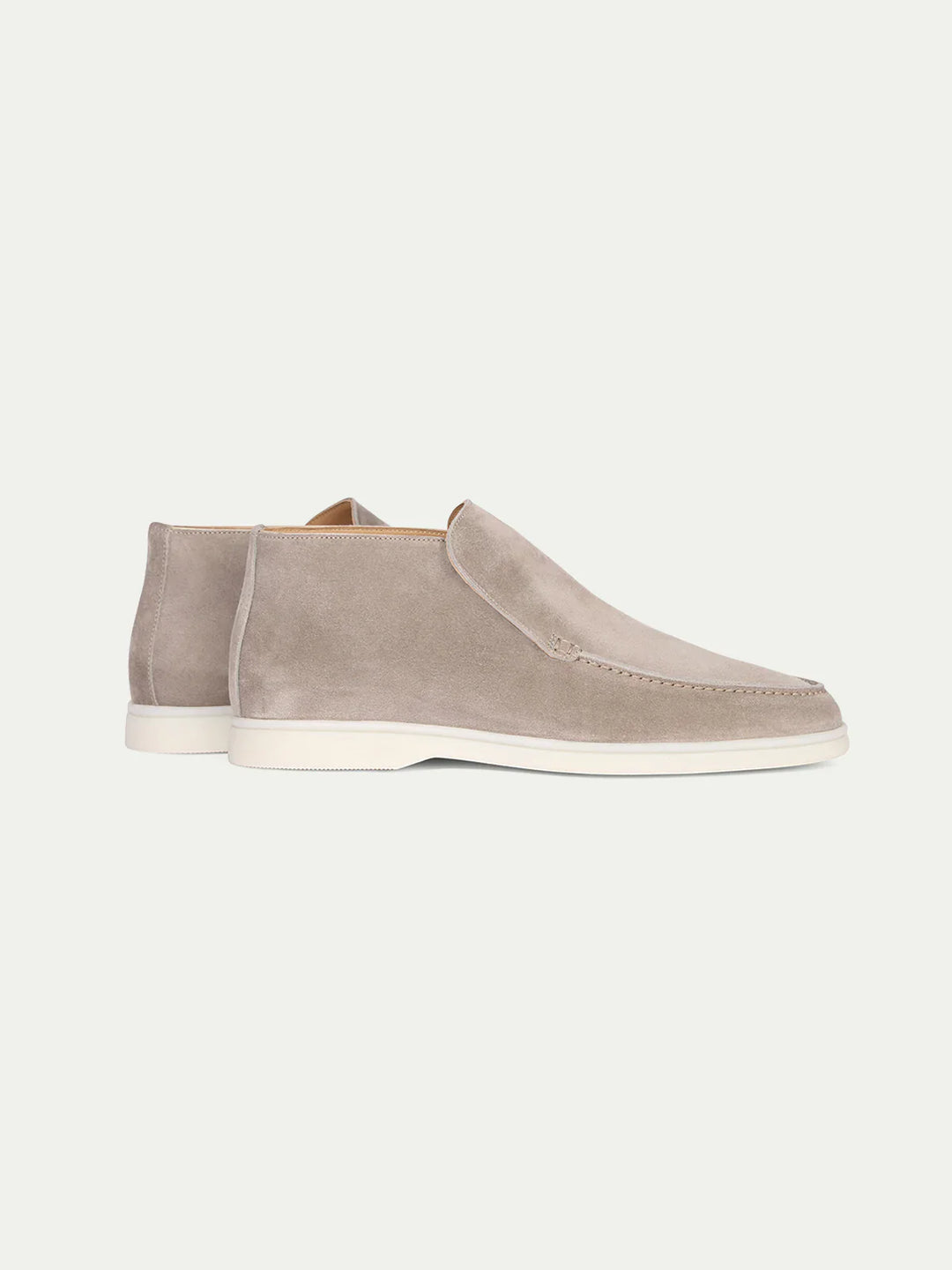 Mocassins de ville en suède gris clair pour homme