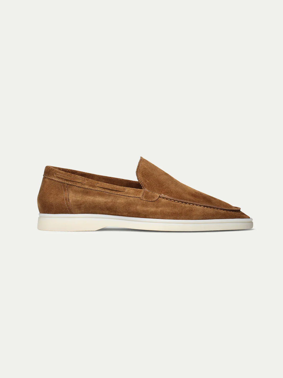 Mocassins en daim caramel sans lacets pour homme