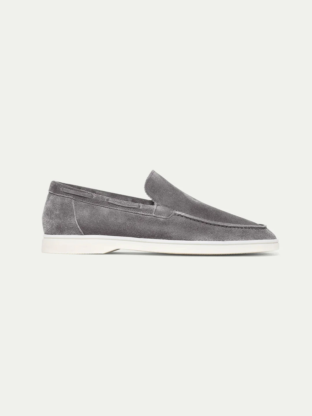 Mocassins de yacht en daim gris, légers et sans lacets pour hommes