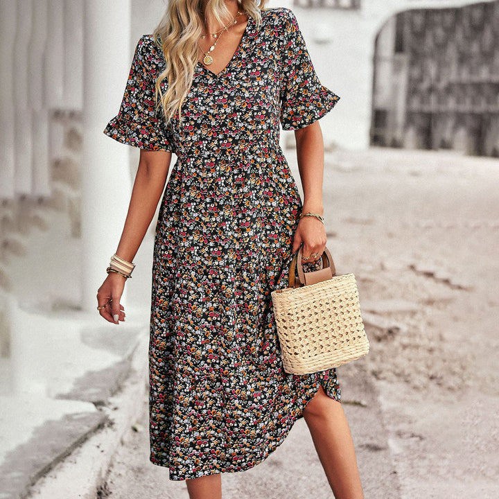 Dasha | Robe Midi Bohème à Fleurs pour Femmes