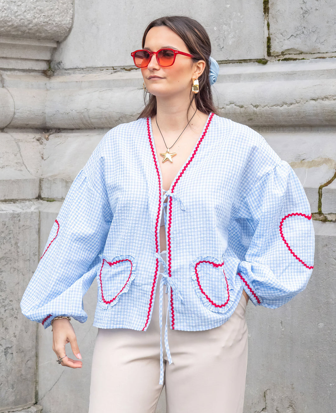 Aanya | Blouse Brodée Cœur au Design Élégant pour Femme