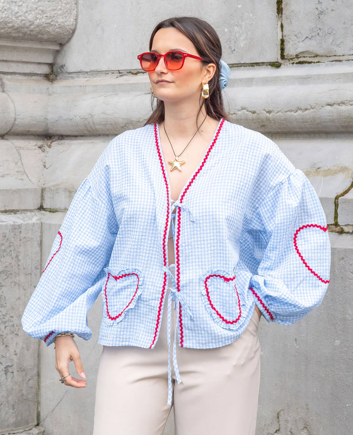 Aanya | Blouse Brodée Cœur au Design Élégant pour Femme