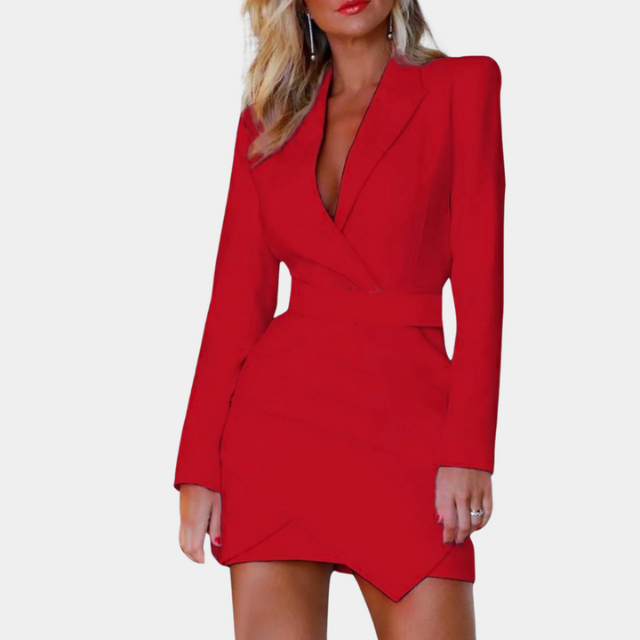 Lorie | Robe de cocktail courte moderne à col en V pour femmes