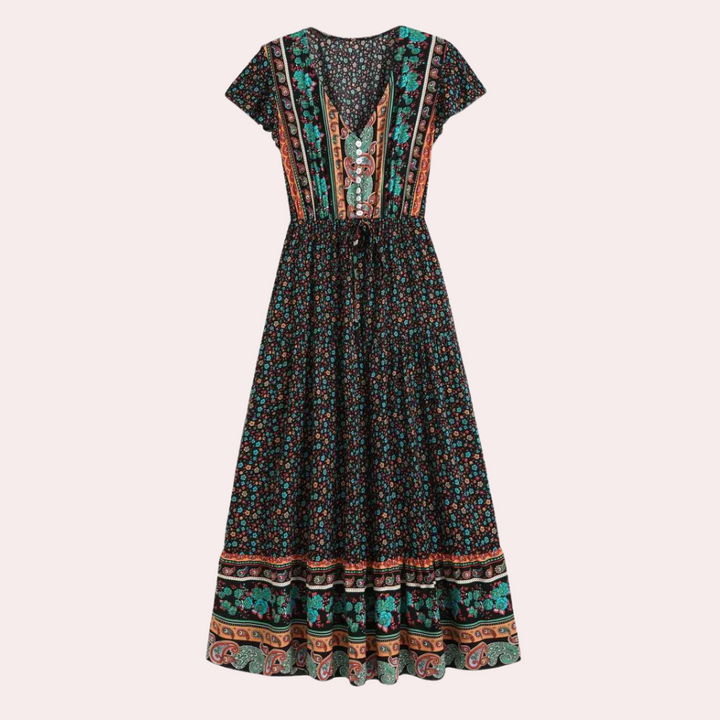 Lindsay | Robe Bohème à Élégance Florale pour Femme
