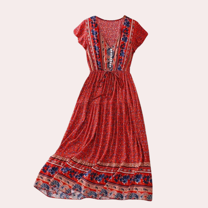 Lindsay | Robe Bohème à Élégance Florale pour Femme