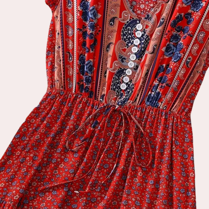 Lindsay | Robe Bohème à Élégance Florale pour Femme