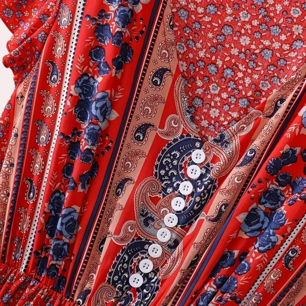 Lindsay | Robe Bohème à Élégance Florale pour Femme