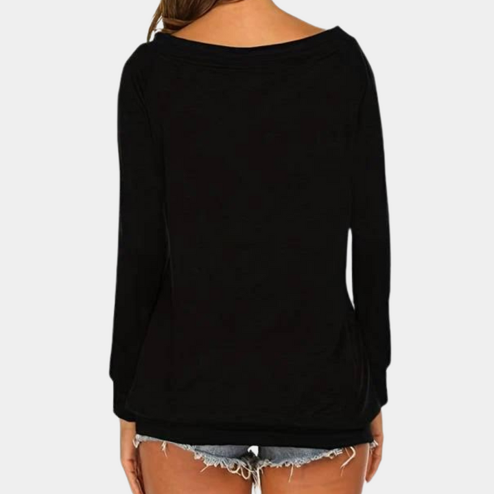 Samiyah | Blouse Décontractée à Manches Longues et Épaules Dénudées pour Femme