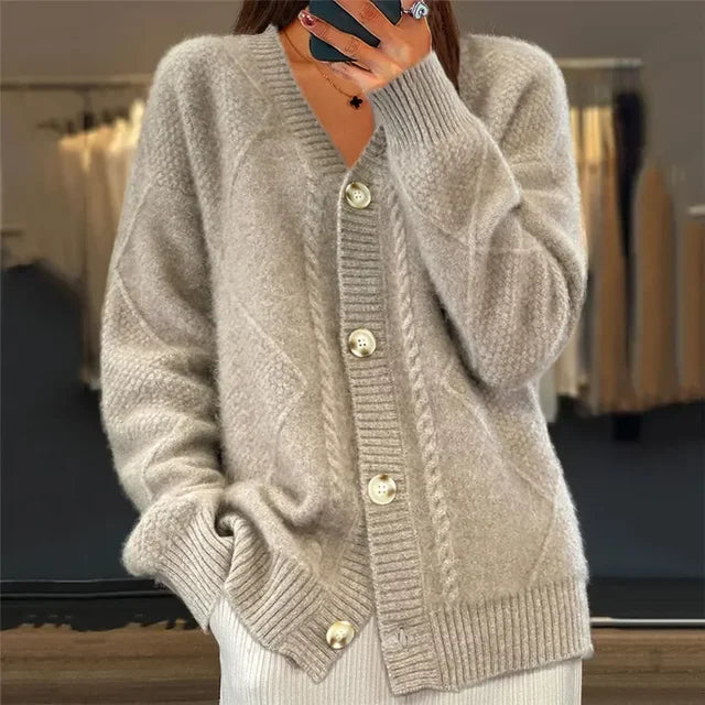 Priscila | Gilet Tricoté Élégant à Col en V pour Femmes