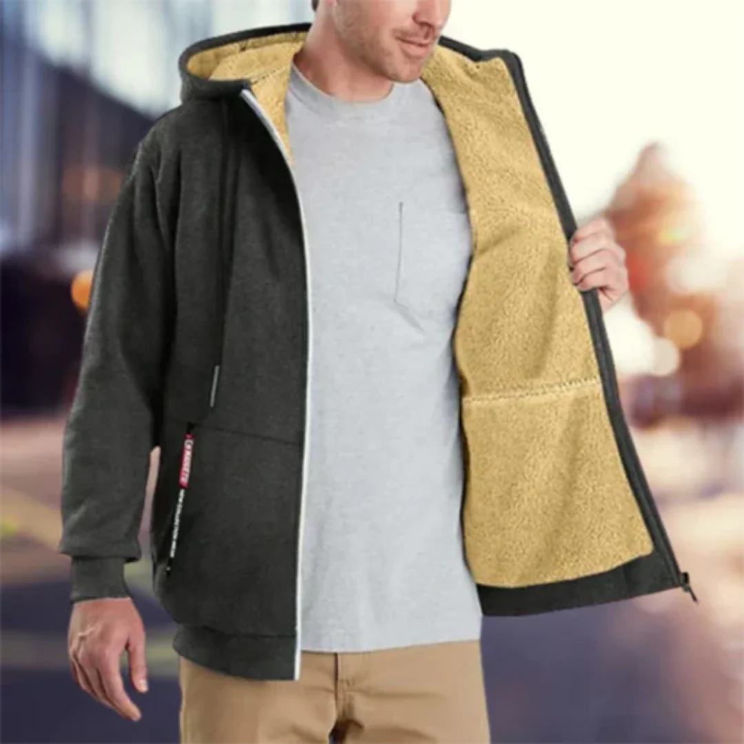 Aden | Veste d'hiver zippée à capuche avec confort thermique pour homme