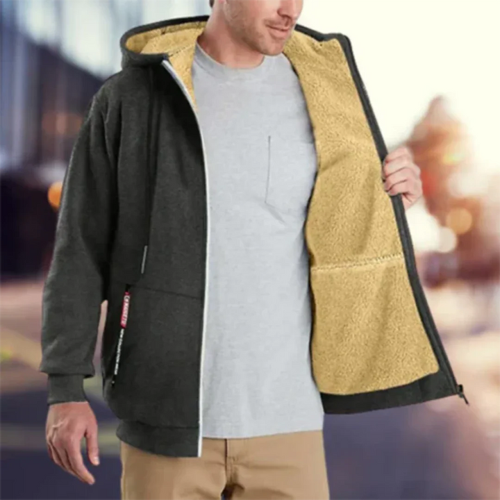 Aden | Veste d'hiver zippée à capuche avec confort thermique pour homme