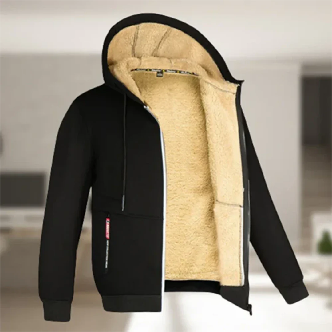 Aden | Veste d'hiver zippée à capuche avec confort thermique pour homme