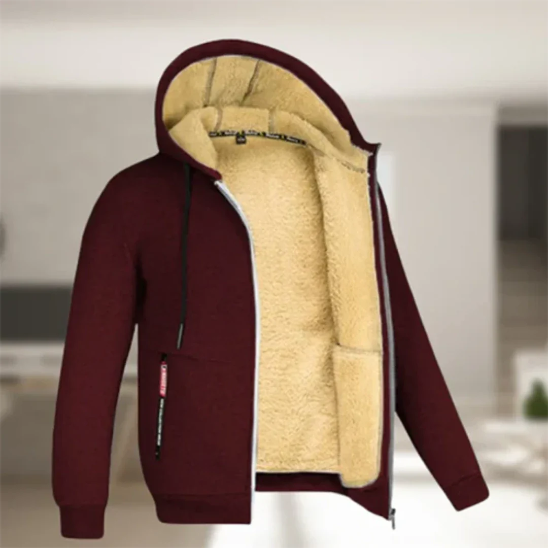 Aden | Veste d'hiver zippée à capuche avec confort thermique pour homme