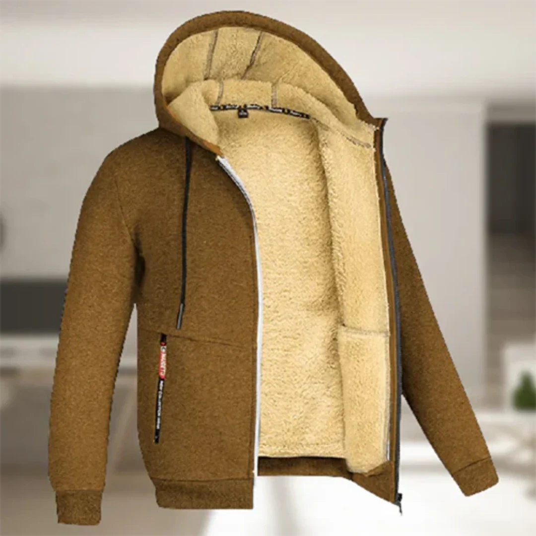 Aden | Veste d'hiver zippée à capuche avec confort thermique pour homme