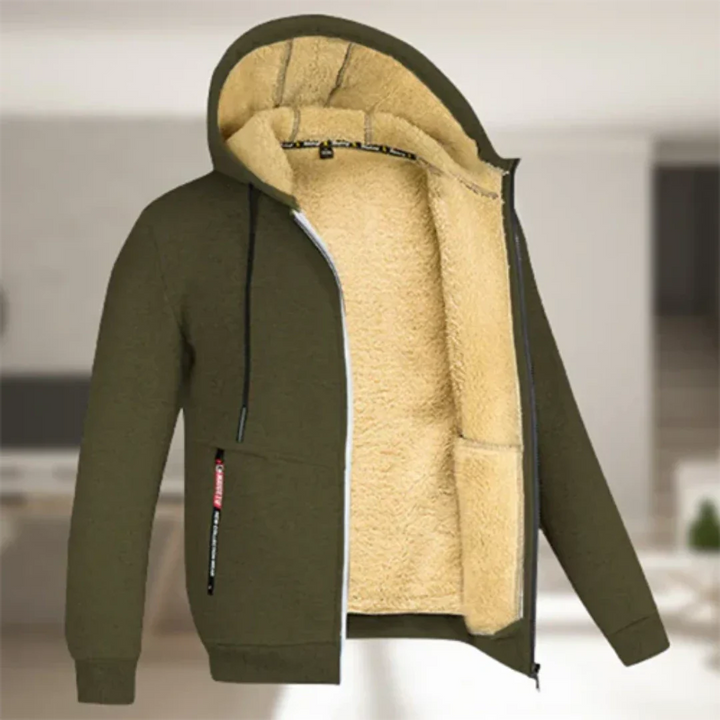 Aden | Veste d'hiver zippée à capuche avec confort thermique pour homme