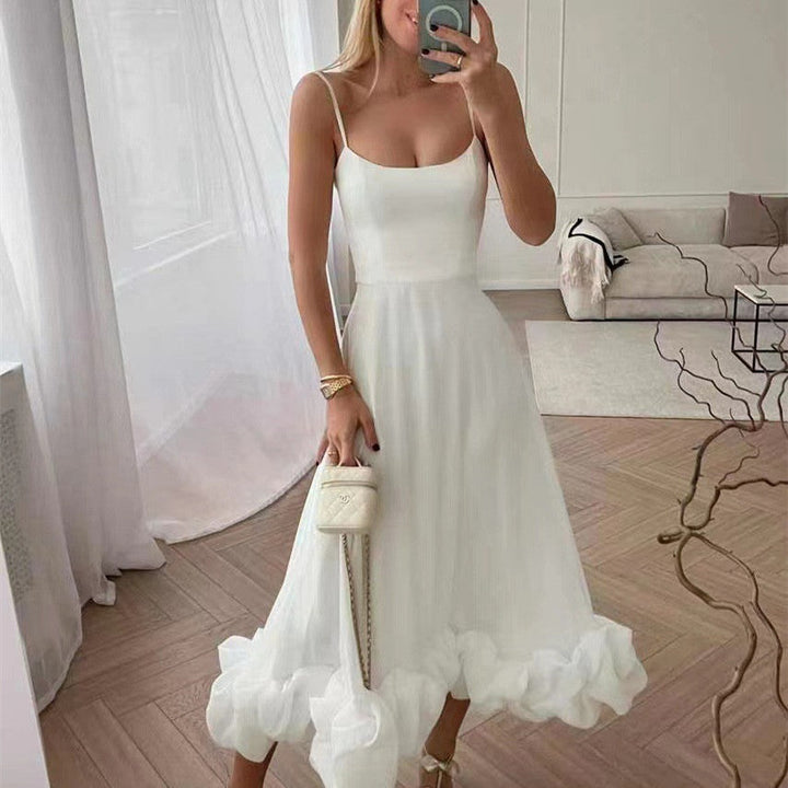 Amairany | Robe Midi Élégante à Volants pour Femmes