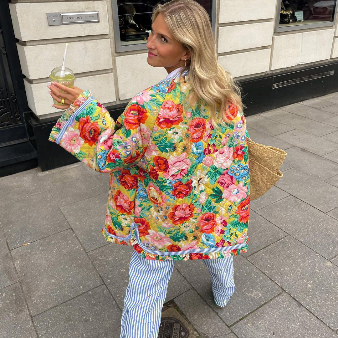 Elsa | Veste à motif floral avec doublure chaude pour femme