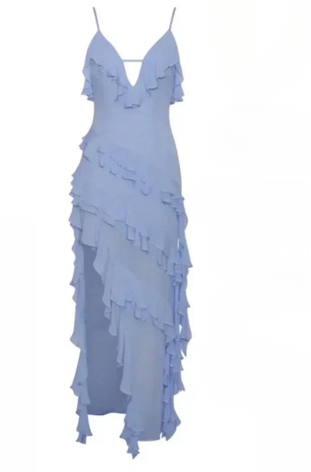 Nelly | Robe de soirée en chiffon Ocean Dream pour femme