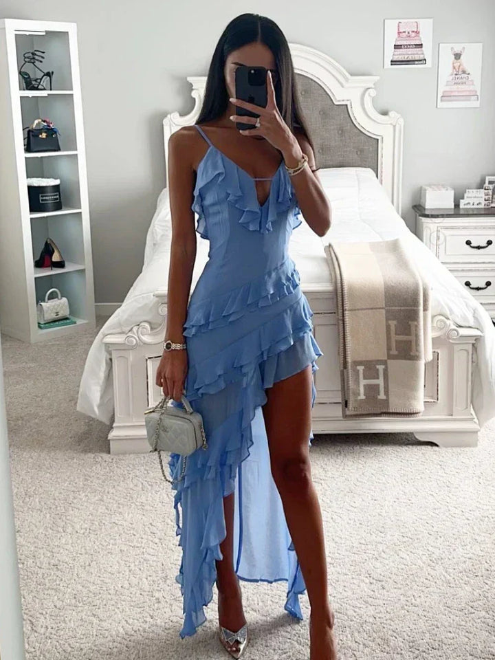 Nelly | Robe de soirée en chiffon Ocean Dream pour femme