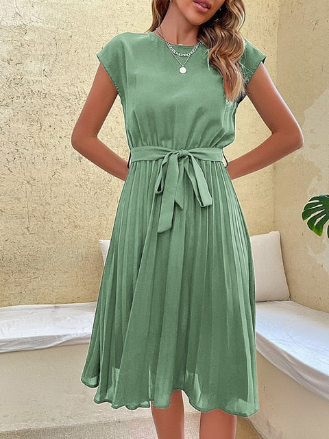 Kendall | Robe Mini Plissée à Manches Courtes pour Femme