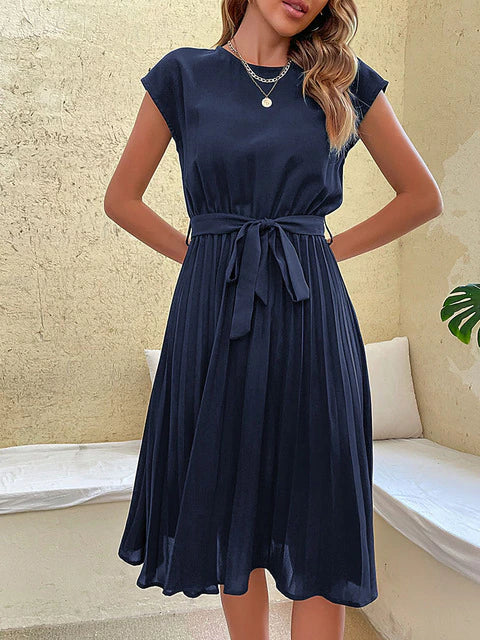 Kendall | Robe Mini Plissée à Manches Courtes pour Femme