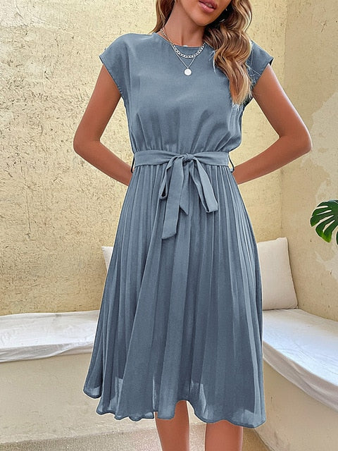 Kendall | Robe Mini Plissée à Manches Courtes pour Femme