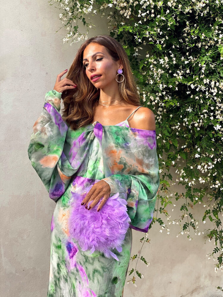 Jenna | Maxi robe halo-dyed stylée avec dos ouvert pour femmes