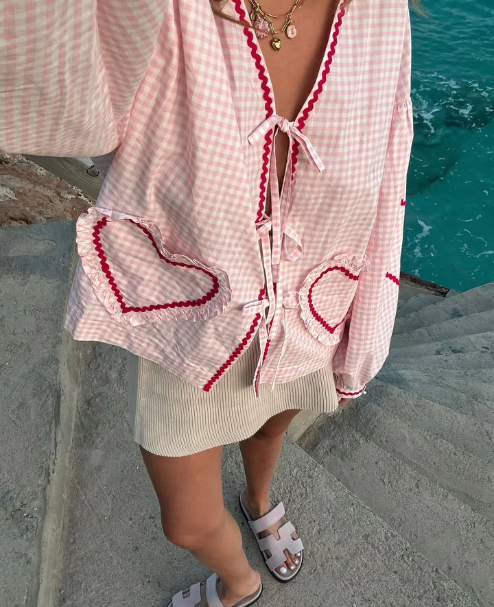 Aanya | Blouse Brodée Cœur au Design Élégant pour Femme
