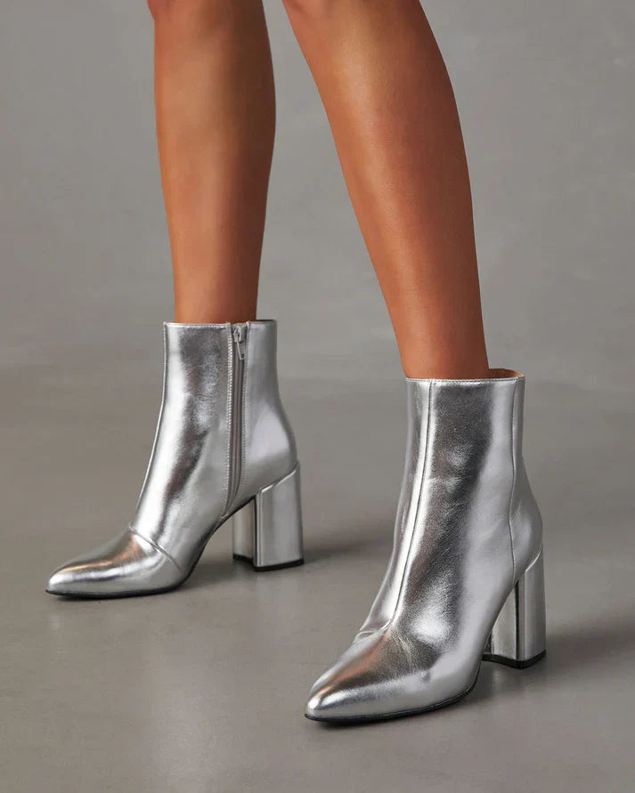 Fabienn | Bottines argentées élégantes pour femmes