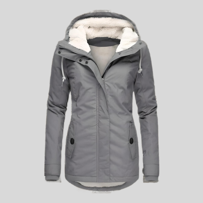 Manteau D'hiver Femme Lovraj - Imperméable, Extra Chaud, Longue Coupe Cintrée Avec Capuche Réglable