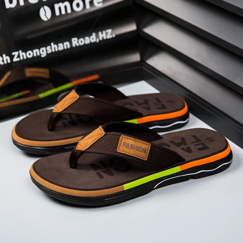 Joziah | Tongs Stylées à Couleurs Mixtes avec Semelle Antidérapante pour Hommes