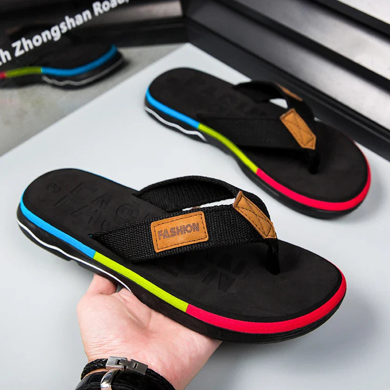 Joziah | Tongs Stylées à Couleurs Mixtes avec Semelle Antidérapante pour Hommes