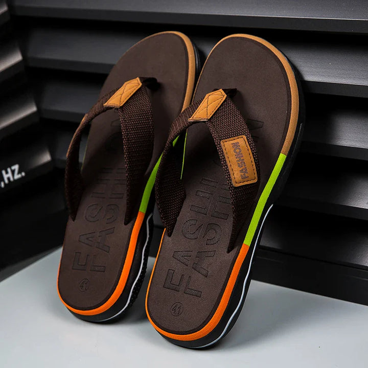 Joziah | Tongs Stylées à Couleurs Mixtes avec Semelle Antidérapante pour Hommes