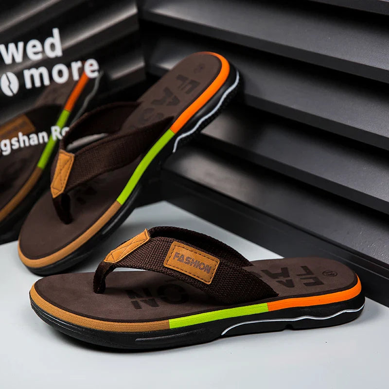 Joziah | Tongs Stylées à Couleurs Mixtes avec Semelle Antidérapante pour Hommes